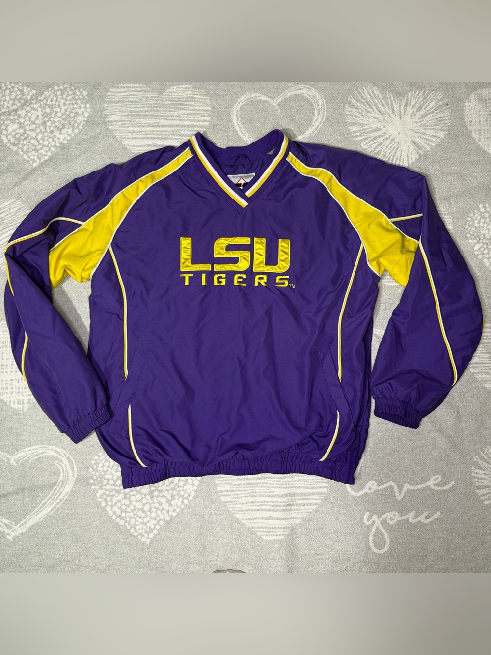 Vintage LSU Tigers Purple & Yellow Windbreaker Pullover
